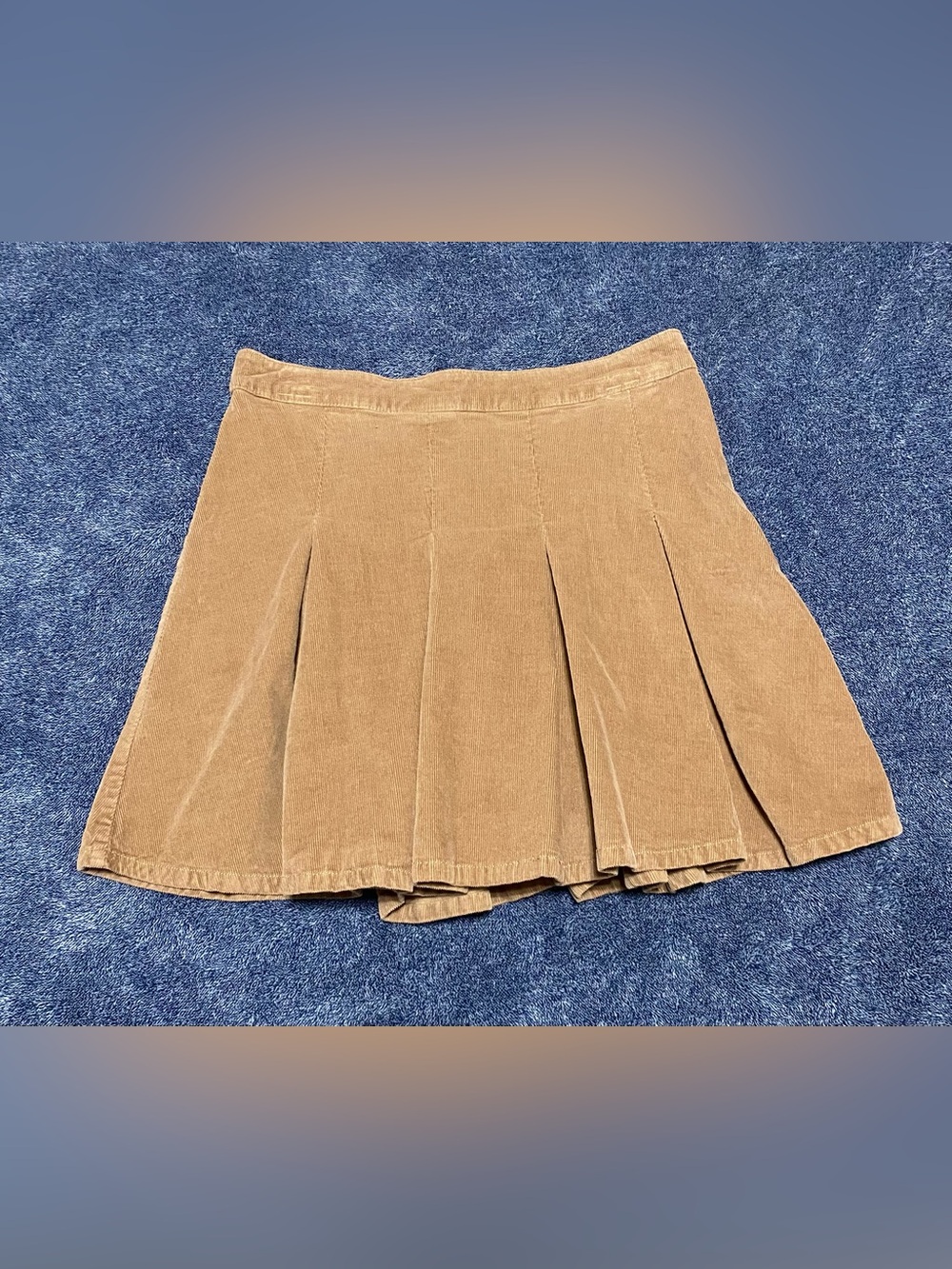 Hollister Ultra High Rise Brown Corduroy Pleated Mini Skirt M